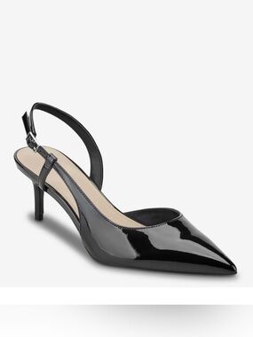 Marc Fisher Black Patent Slingback Pointed-Toe Pump